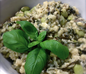 bean and spinach risotto