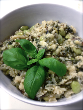 bean and spinach risotto